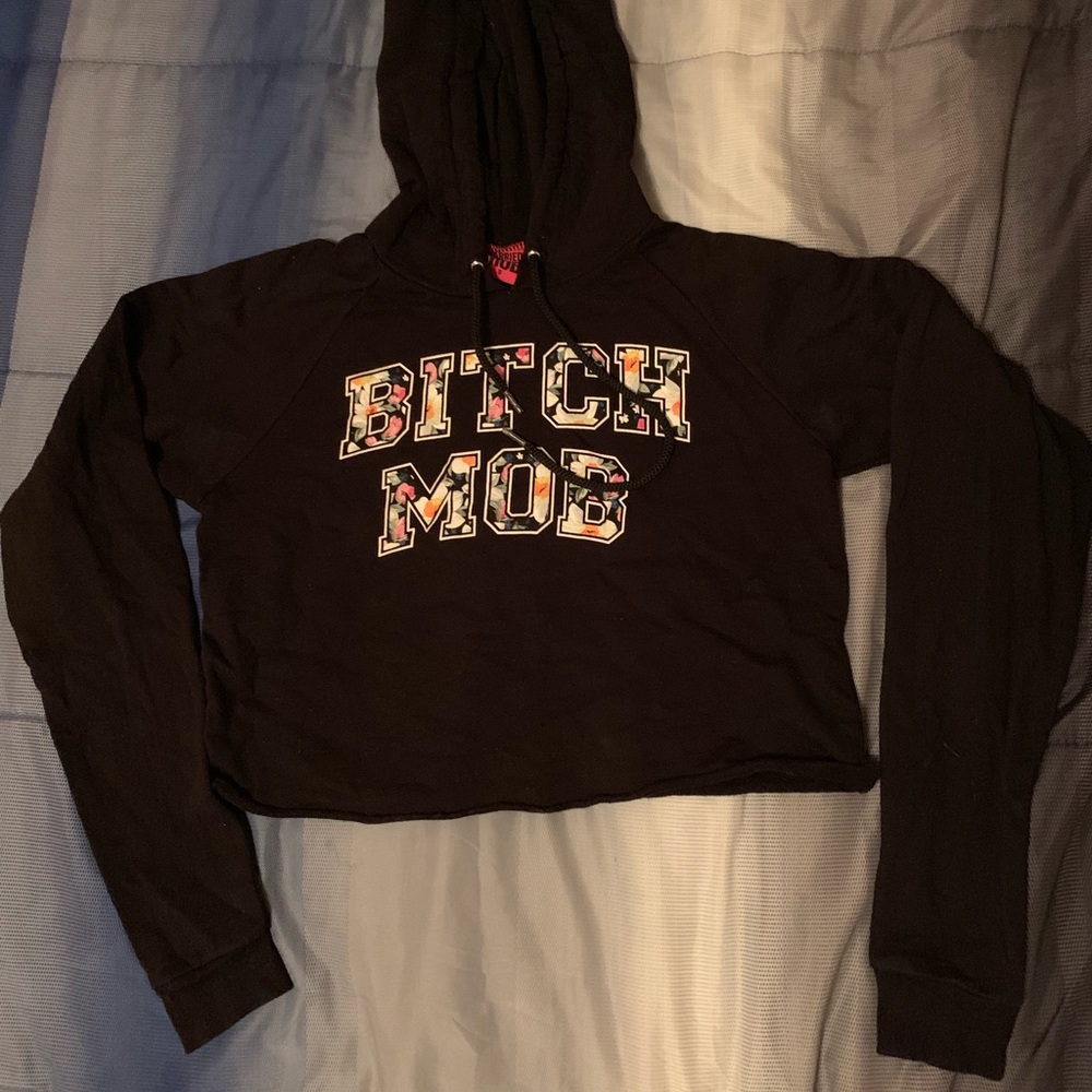 Married to the Mob “Bitch Mob” Cropped Hoodie